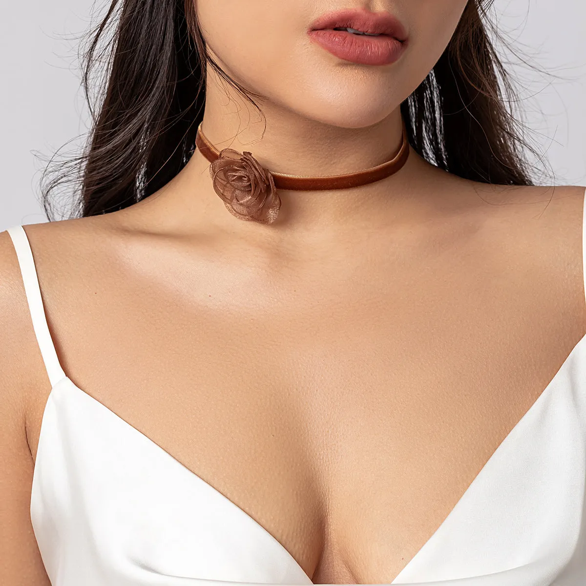 Brown Rose Choker