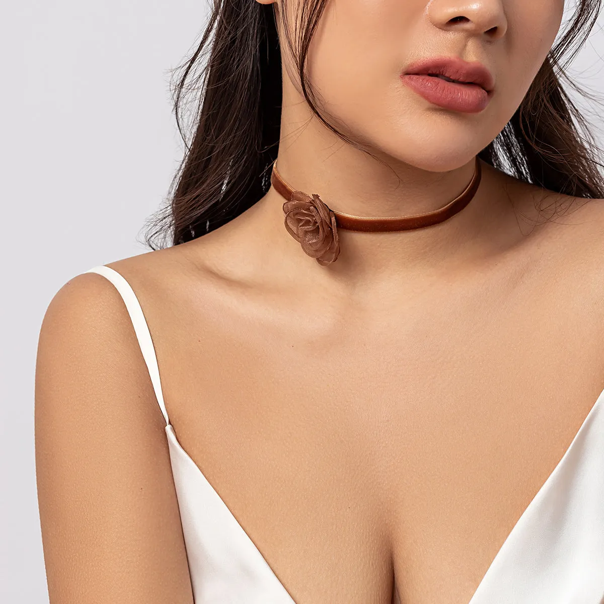 Brown Rose Choker