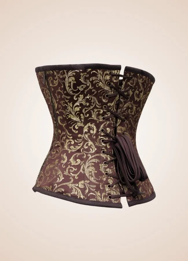 Brown Steampunk Brocade Corset