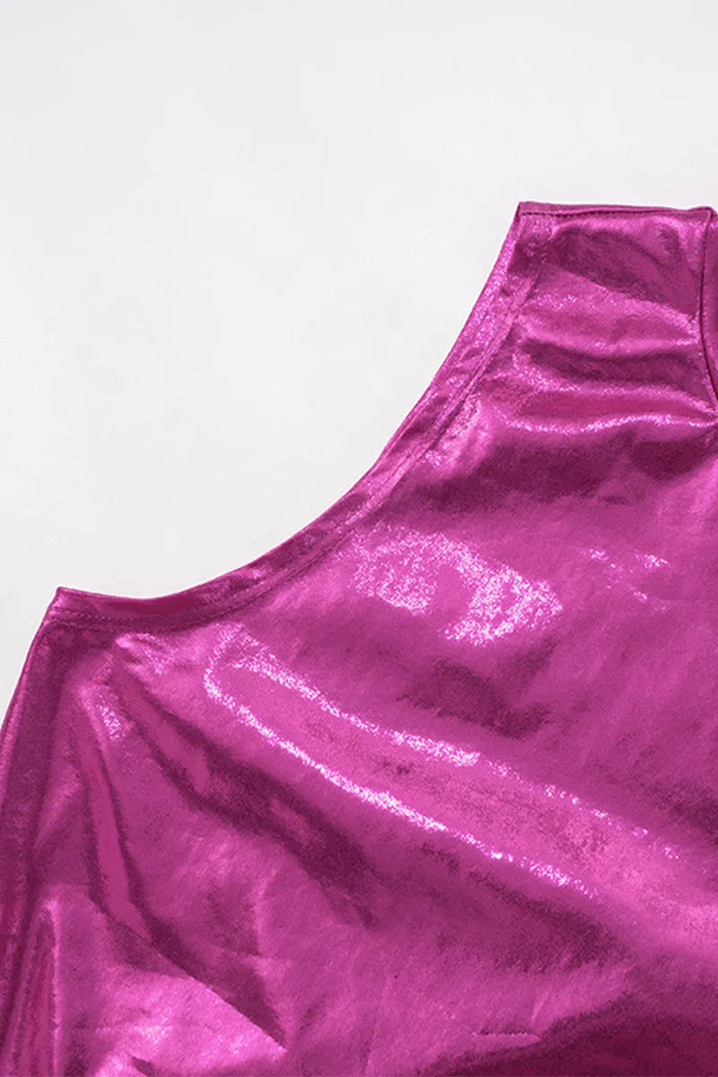 BS3143 Metallic Sleeveless Mini Dress