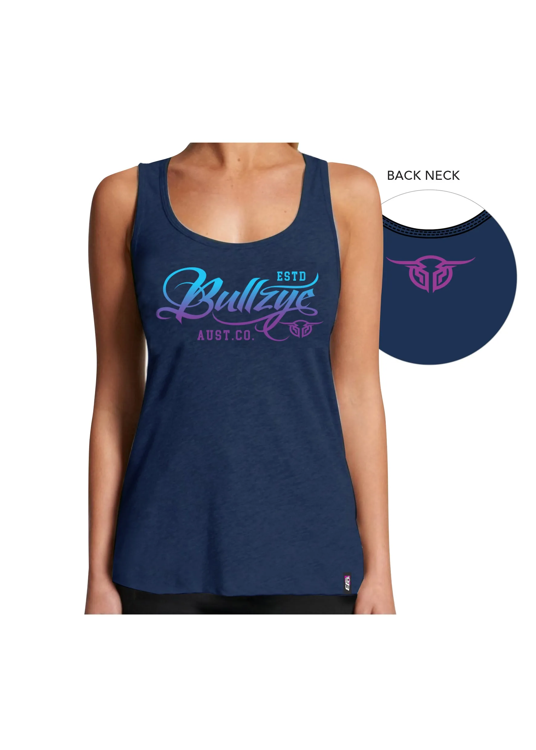 Bullzye Women's Flow Singlet - Navy