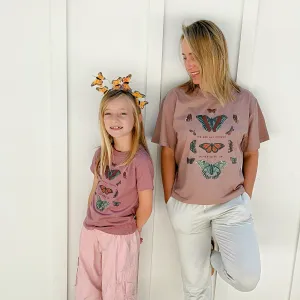 BUTTERFLY WE ARE ALL UNIQUE ROSE TEE