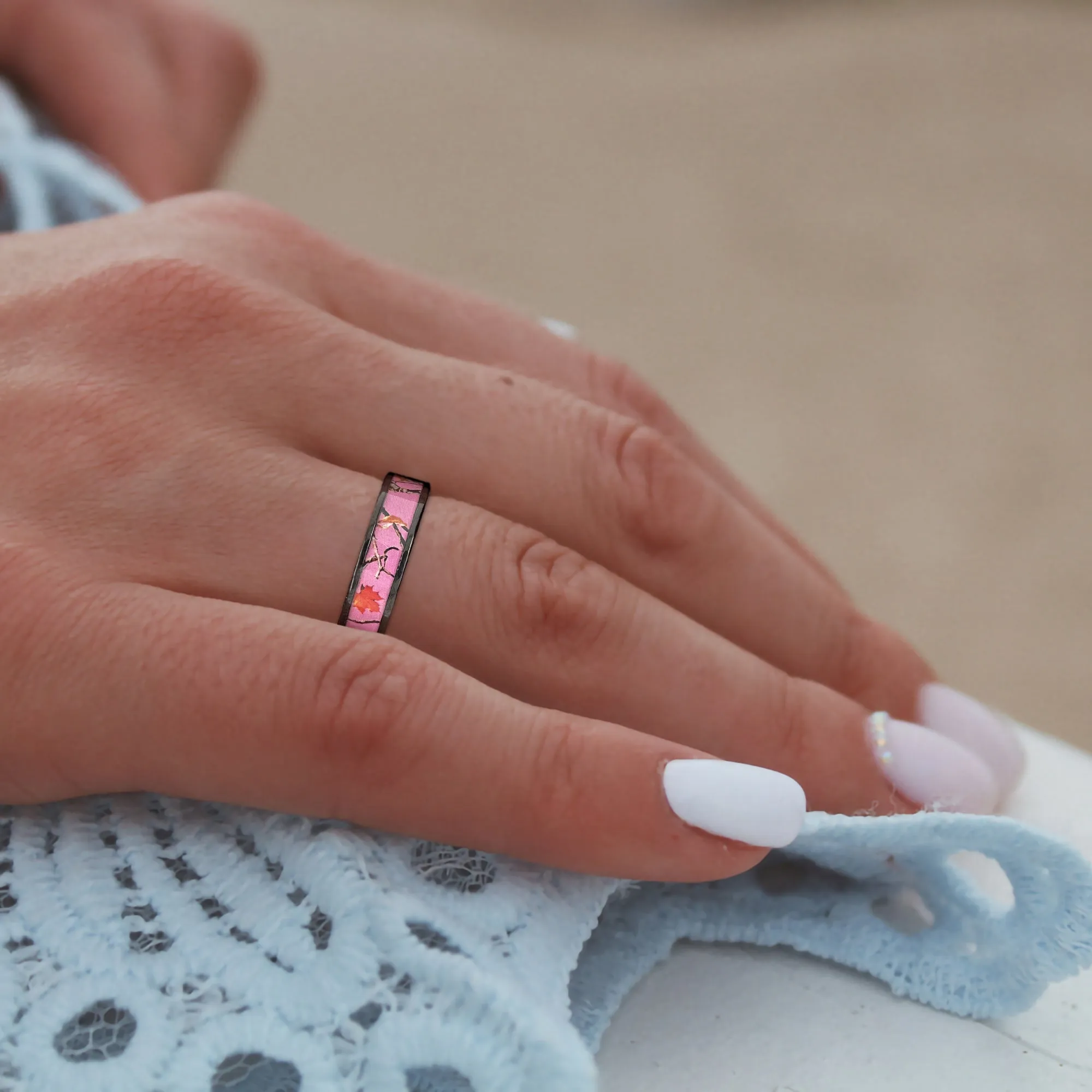 Camo Love Trio Set - Unique Engagement Rings Set | Women's Engagement Band | Unique Wedding Band for Man
