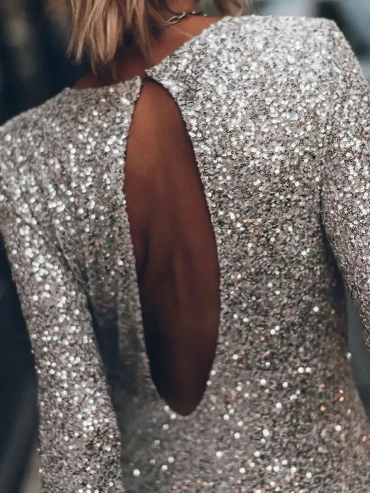 Carla - Shiny Sequins Mini Dress for Women