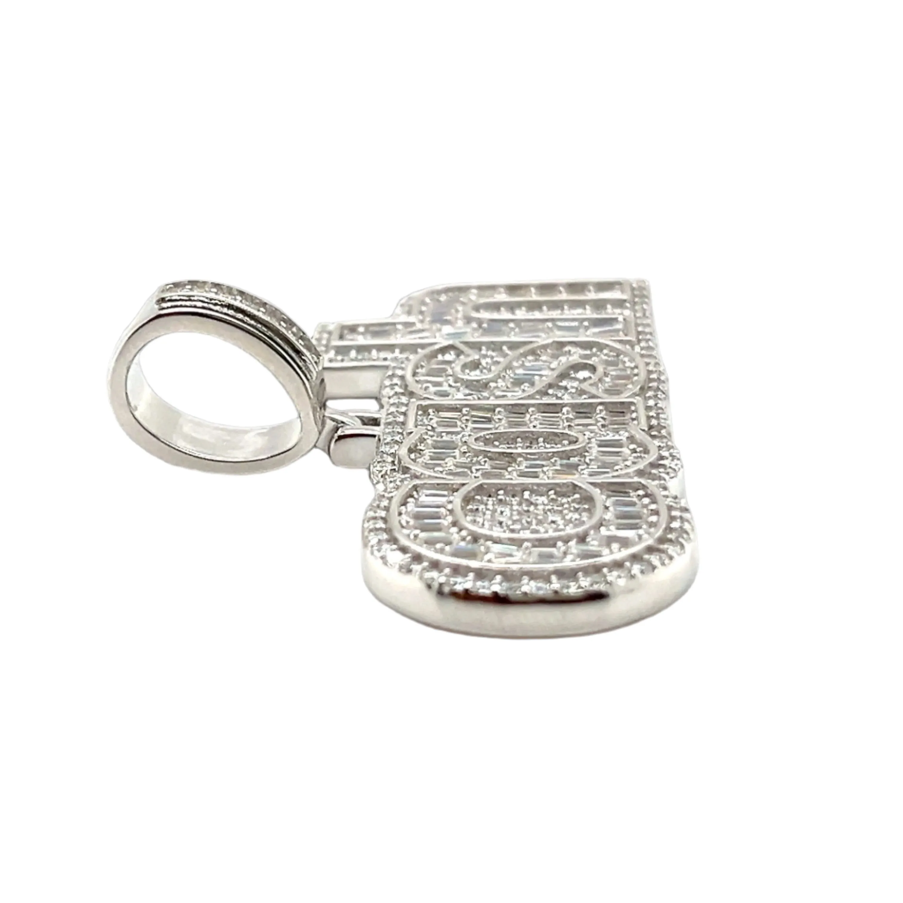 Cash Lab-Created Moissanite Sterling Silver Charm Pendant - M4159739