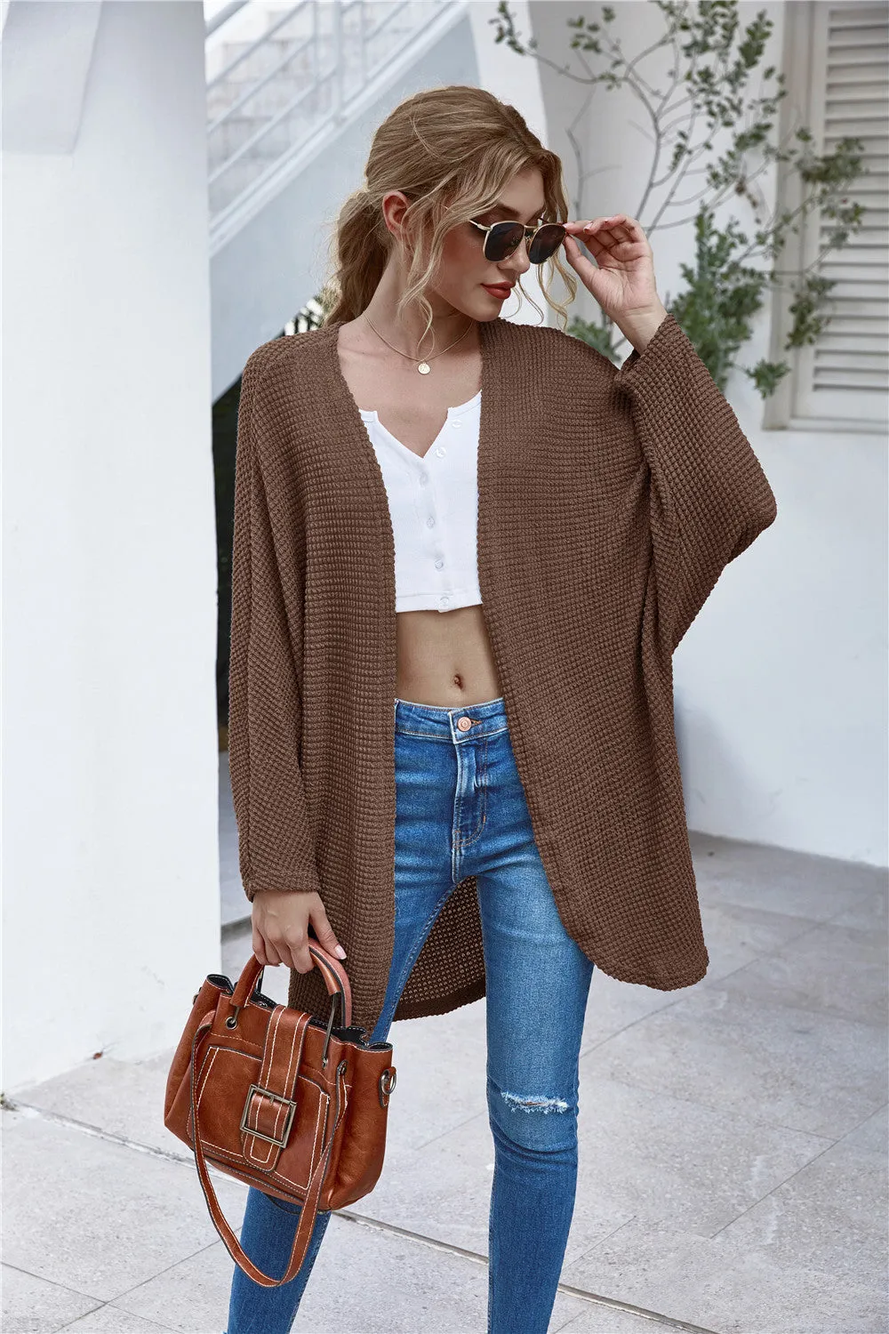 Casual Knit Batwing Sleeve Comfy Cardigans Outerwear