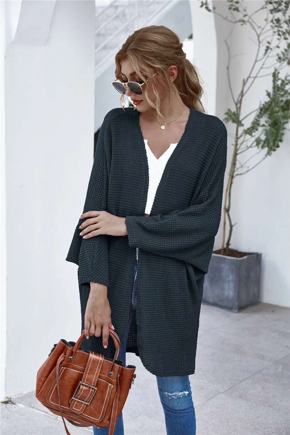 Casual Knit Batwing Sleeve Comfy Cardigans Outerwear