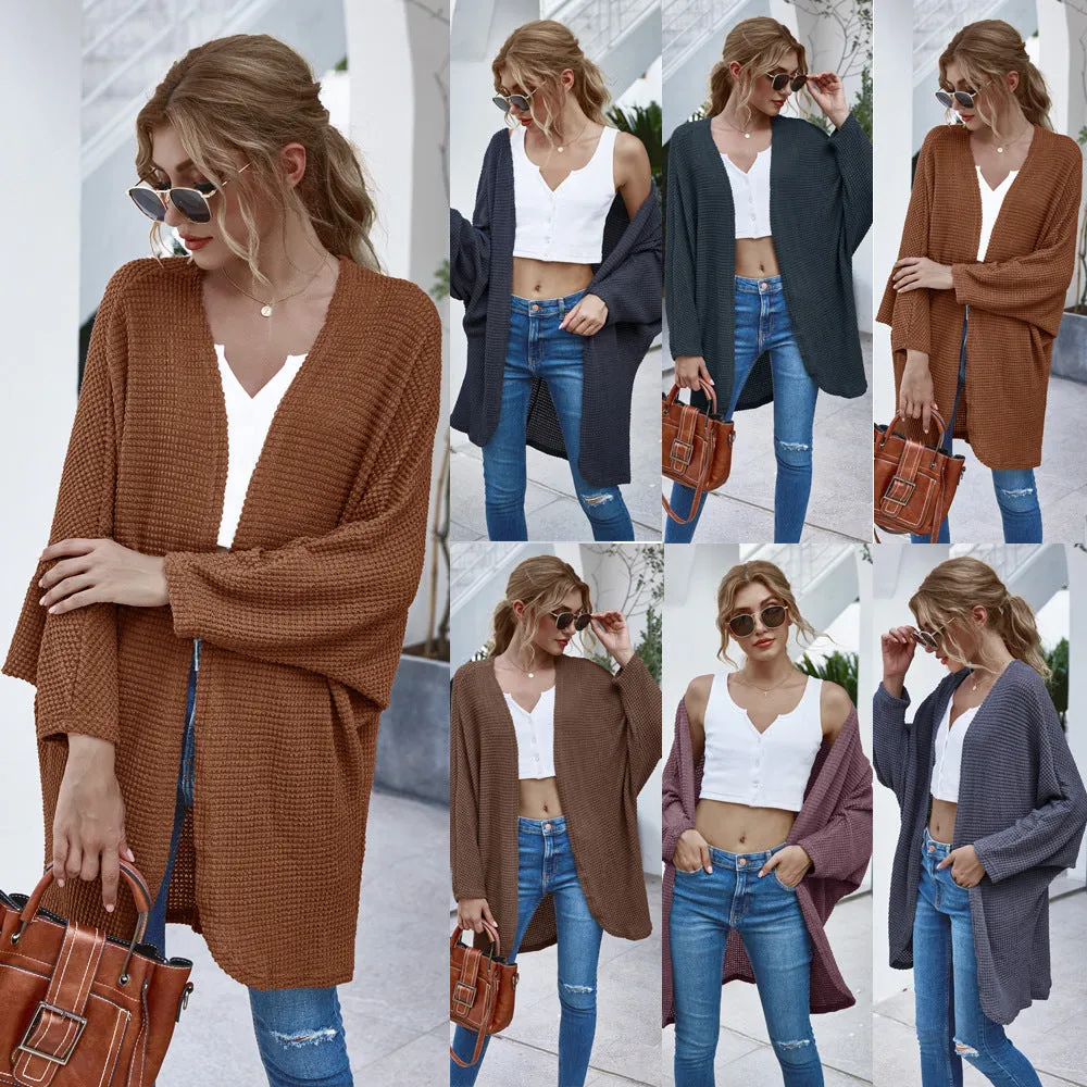 Casual Knit Batwing Sleeve Comfy Cardigans Outerwear