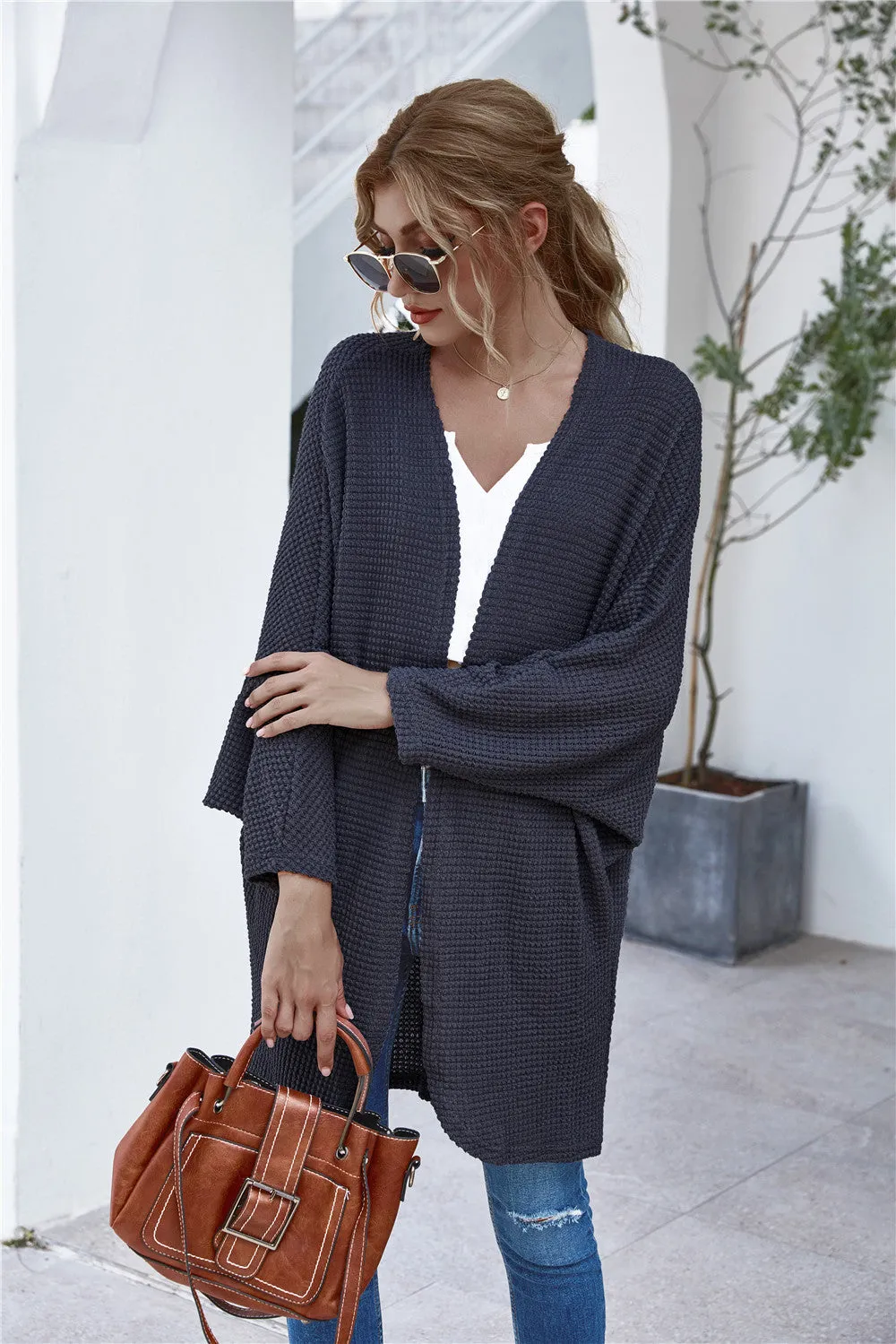 Casual Knit Batwing Sleeve Comfy Cardigans Outerwear