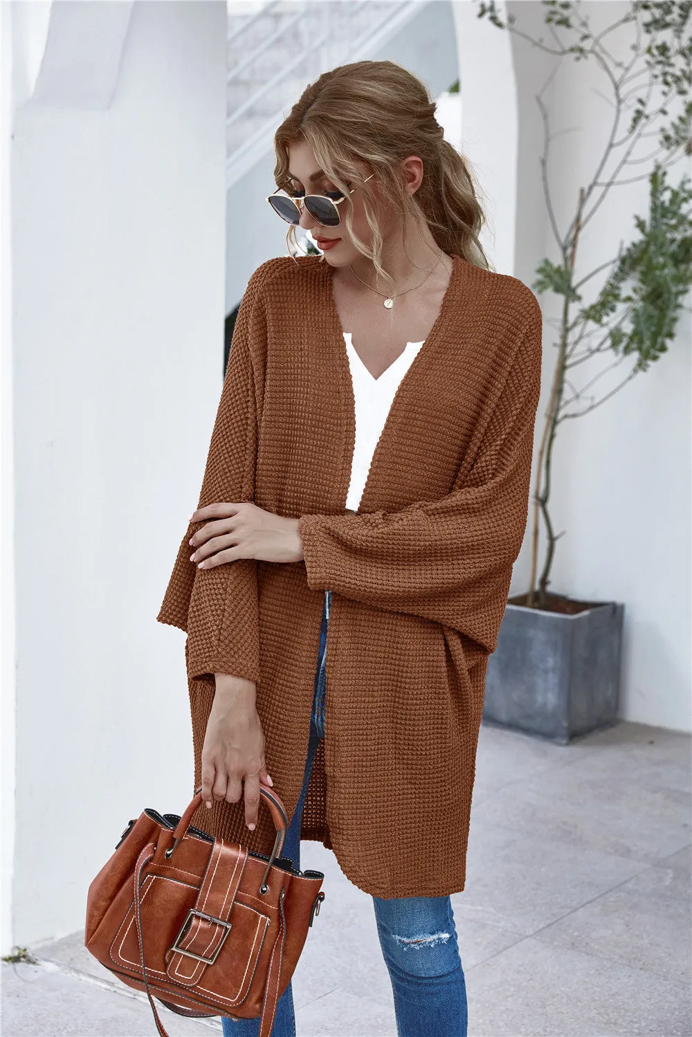 Casual Knit Batwing Sleeve Comfy Cardigans Outerwear