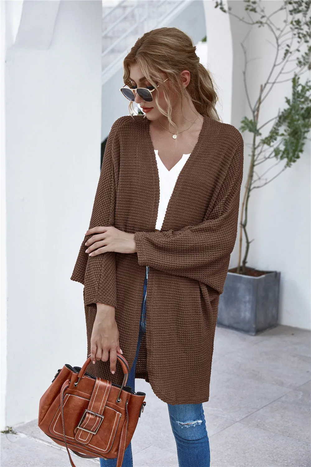 Casual Knit Batwing Sleeve Comfy Cardigans Outerwear