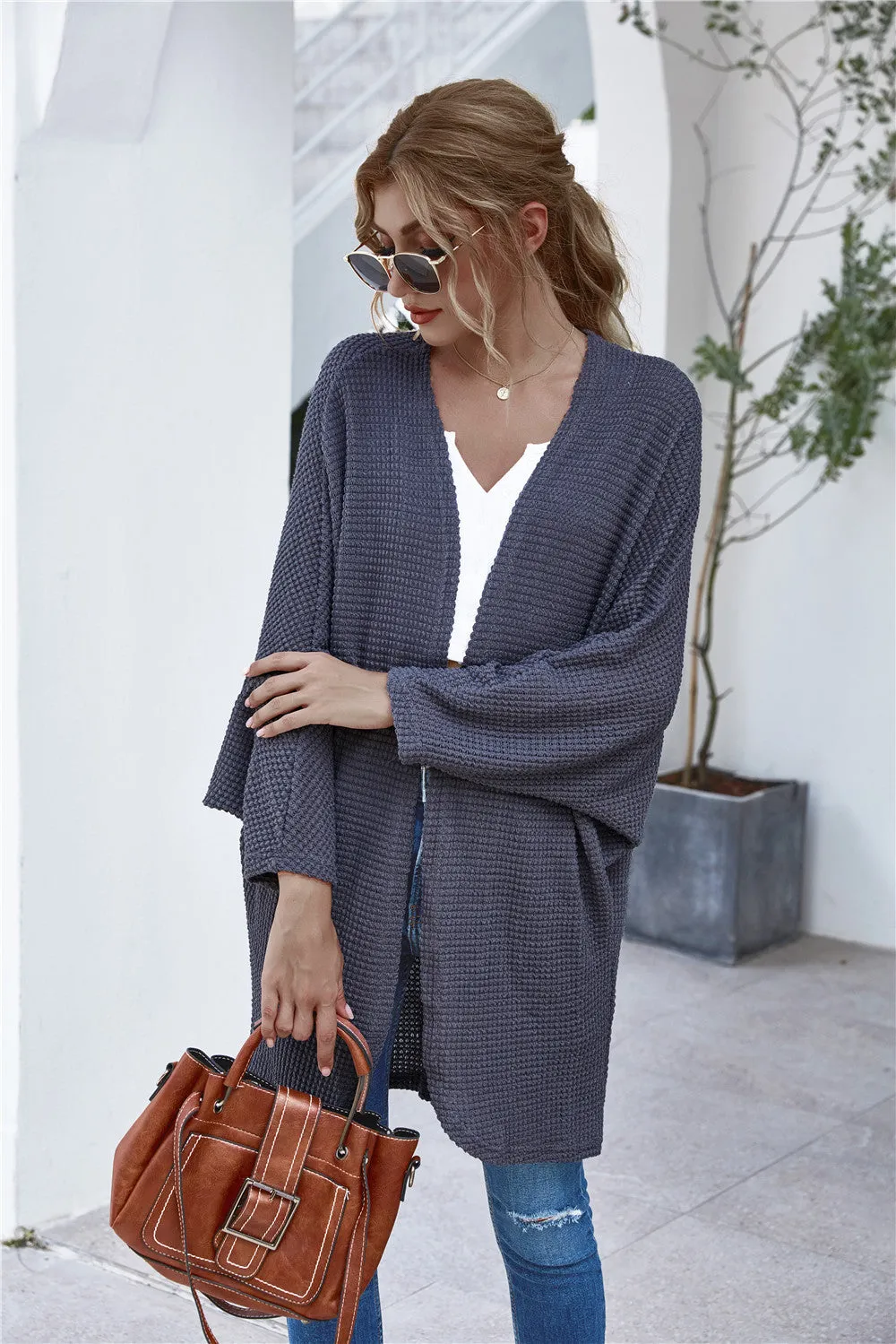 Casual Knit Batwing Sleeve Comfy Cardigans Outerwear