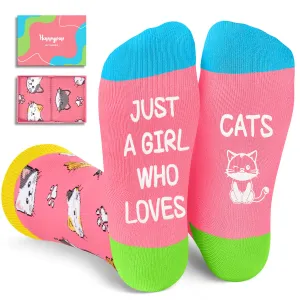 Cat Gifts Ideas for Girls - Novelty Cute Cat Socks for Women Teen Girls, Funny Cat Stocking for Cat Lovers
