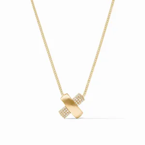 Catalina Pave X Delicate Necklace - Pave Cubic Zirconia