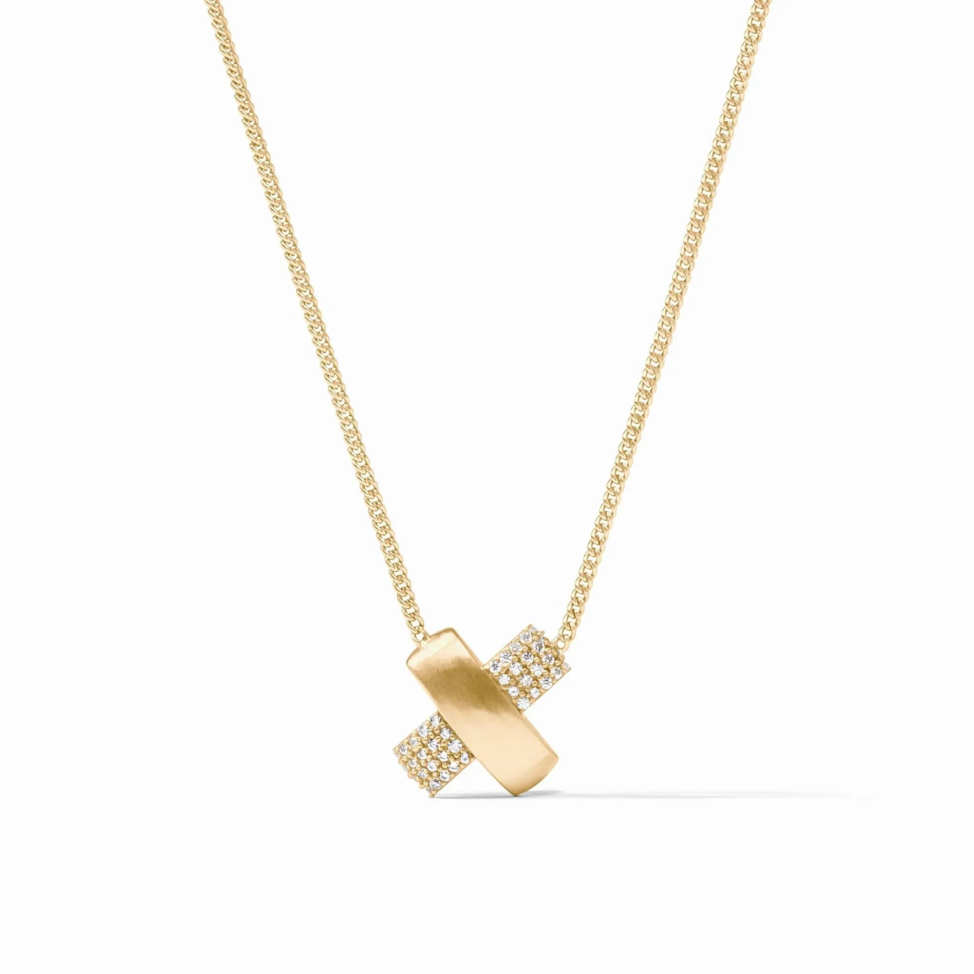 Catalina Pave X Delicate Necklace - Pave Cubic Zirconia