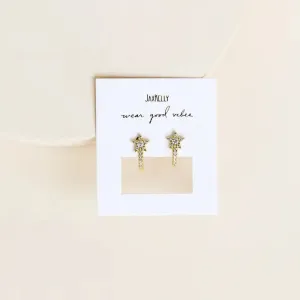 Celestial-Pave Star Huggie-Earring