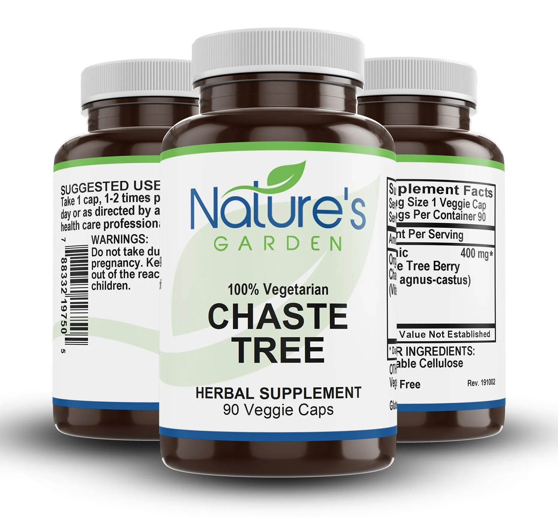 Chaste Tree - 90 Veggie Caps with 400mg Organic Chasteberry