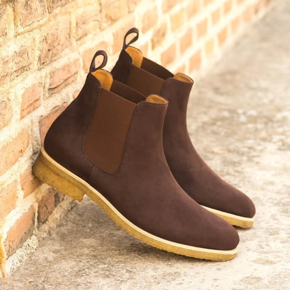 Cheslea Boots en daim marron - Semelles Crêpe