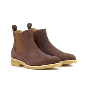 Cheslea Boots en daim marron - Semelles Crêpe