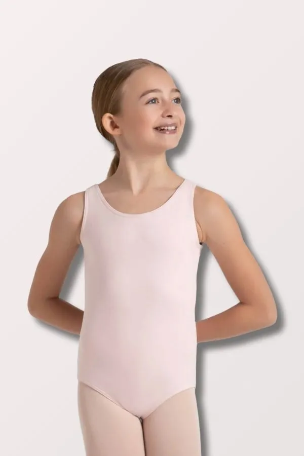 Children's High Neck Tank Leotard - Pink