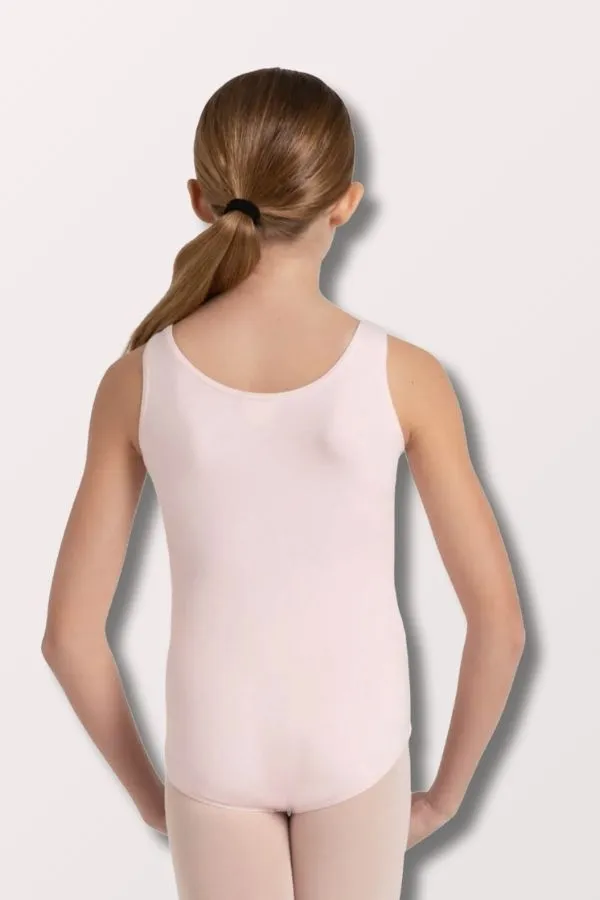 Children's High Neck Tank Leotard - Pink