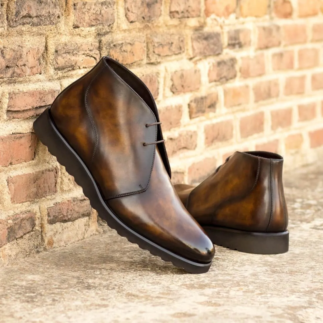 Chukka Boots en cuir patiné marron - Semelles Sport