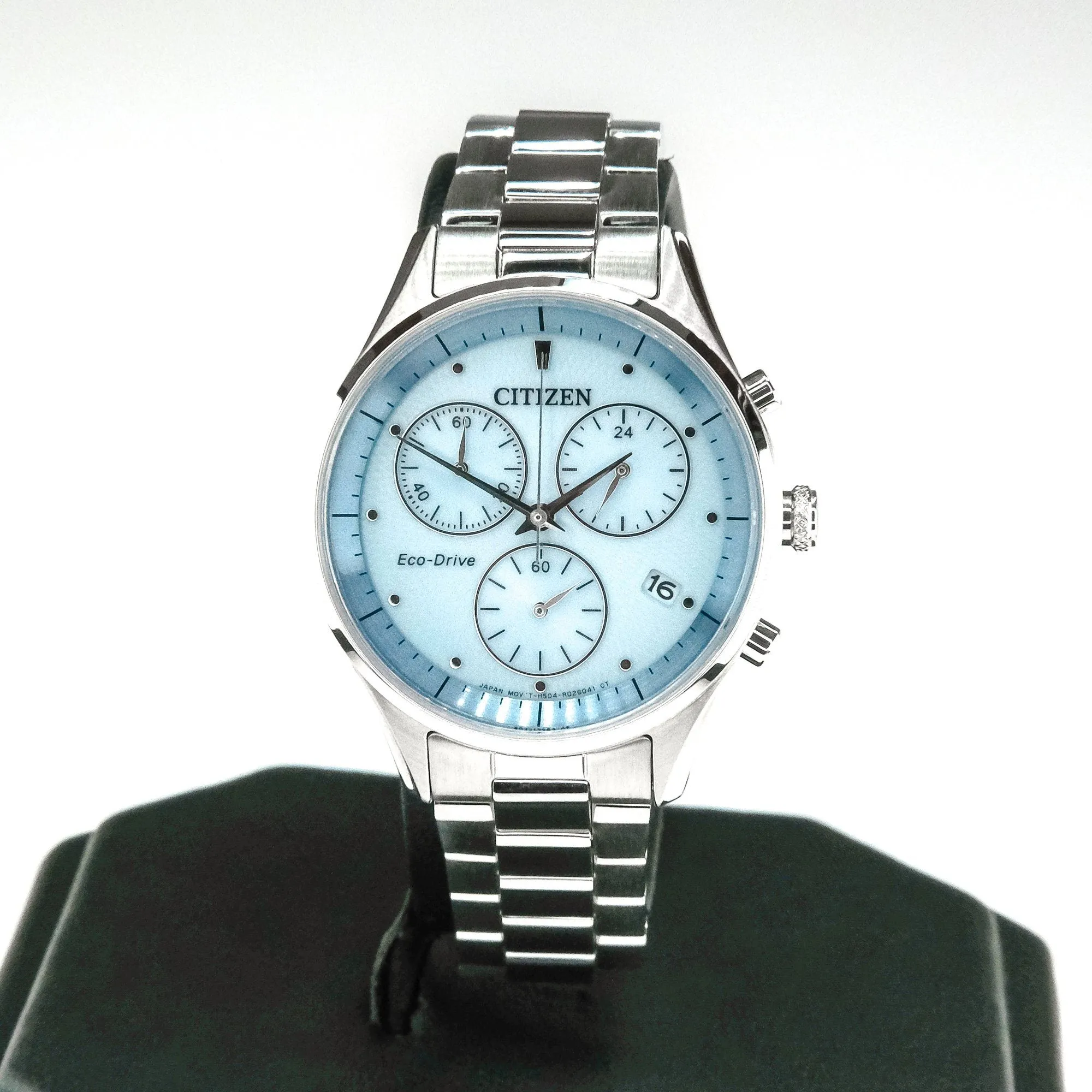 Citizen Eco-Drive Chandler Chronograph Ladies Stainless 32mm Watch FB1440-57L