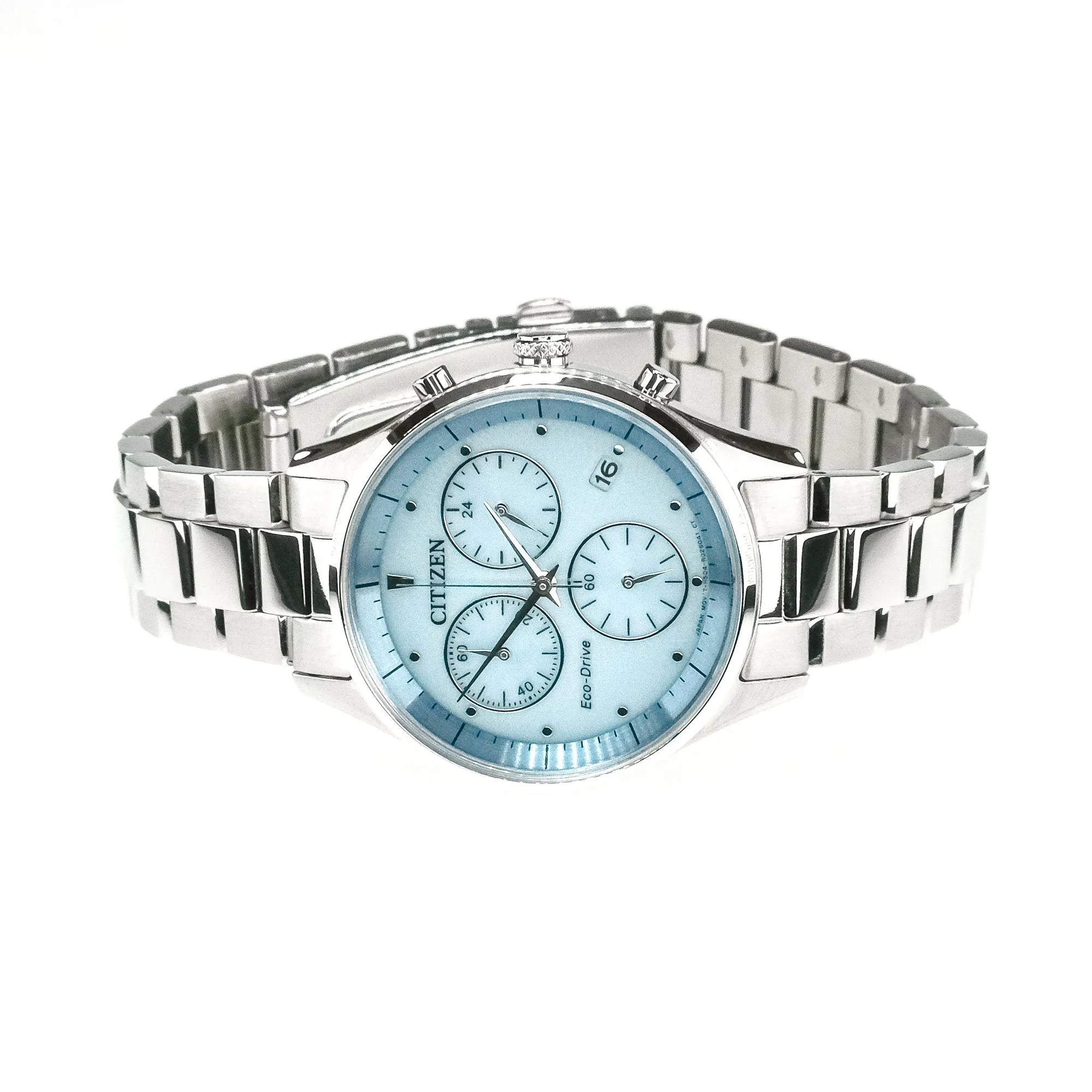 Citizen Eco-Drive Chandler Chronograph Ladies Stainless 32mm Watch FB1440-57L