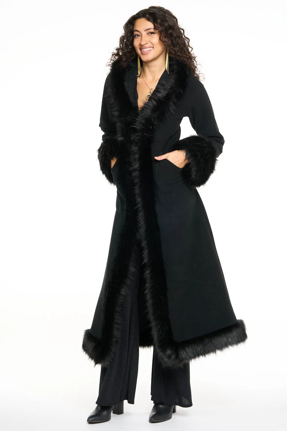 Classic Tamo Coat: Black Coat   Black Trim