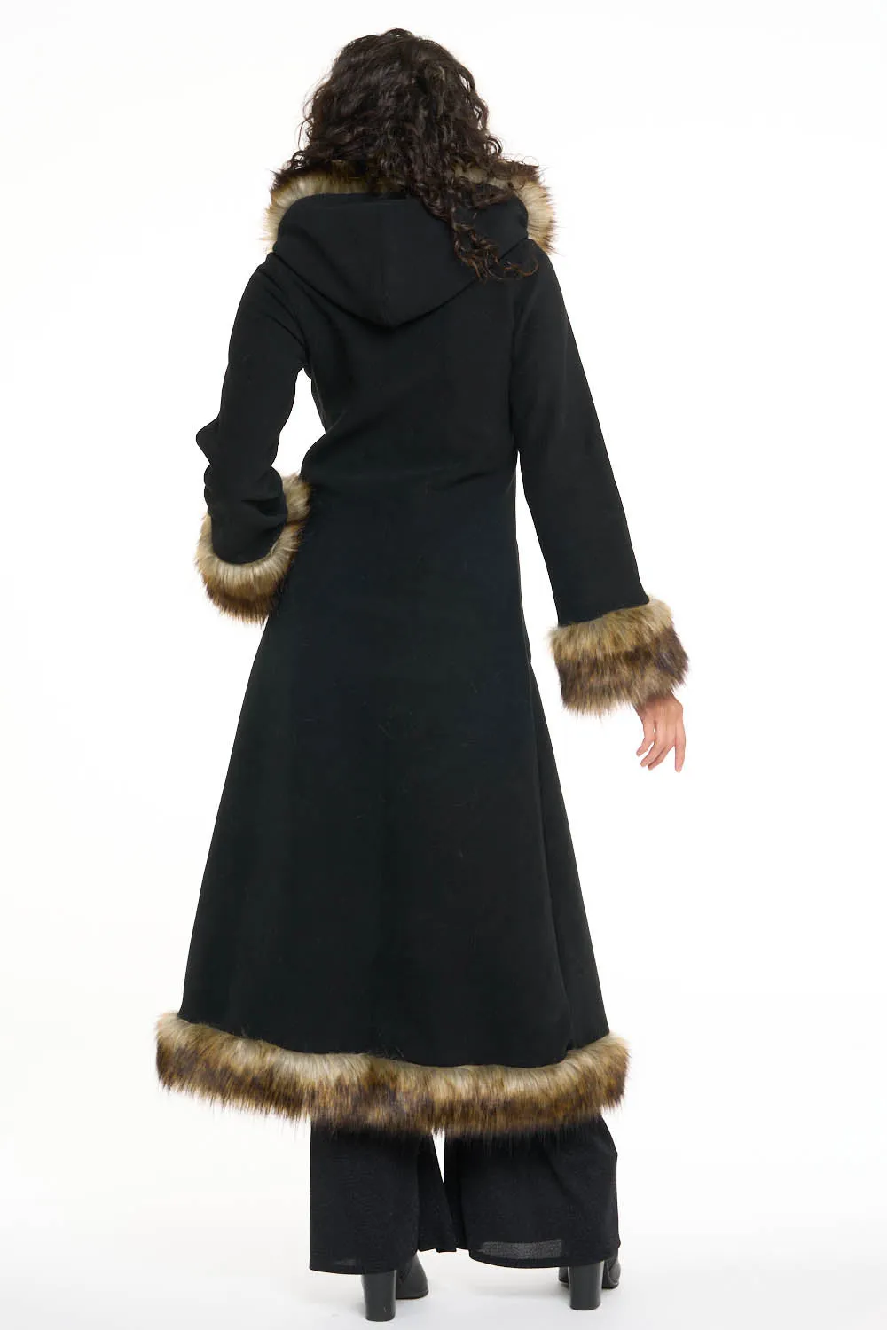 Classic Tamo Coat: Black Coat   Sable Trim