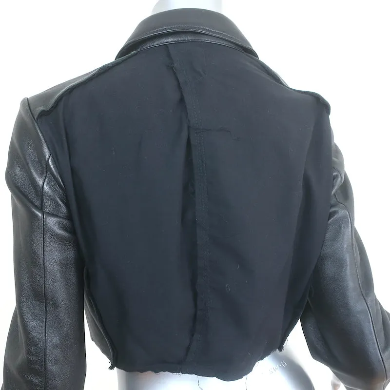 Comme des Garcons Cropped Leather Jacket Black Size Small