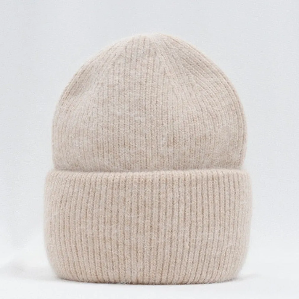 ContiNent 33 Winter Hat Real Rabbit Fur Winter Hats For Women Fashion Warm Beanie Hats Women Solid Adult Cover Head Cap