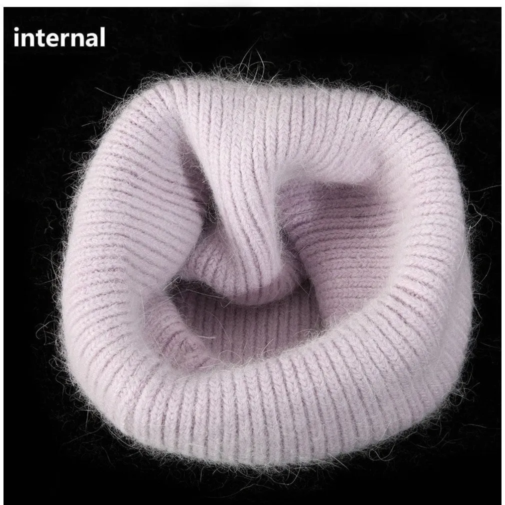 ContiNent 33 Winter Hat Real Rabbit Fur Winter Hats For Women Fashion Warm Beanie Hats Women Solid Adult Cover Head Cap