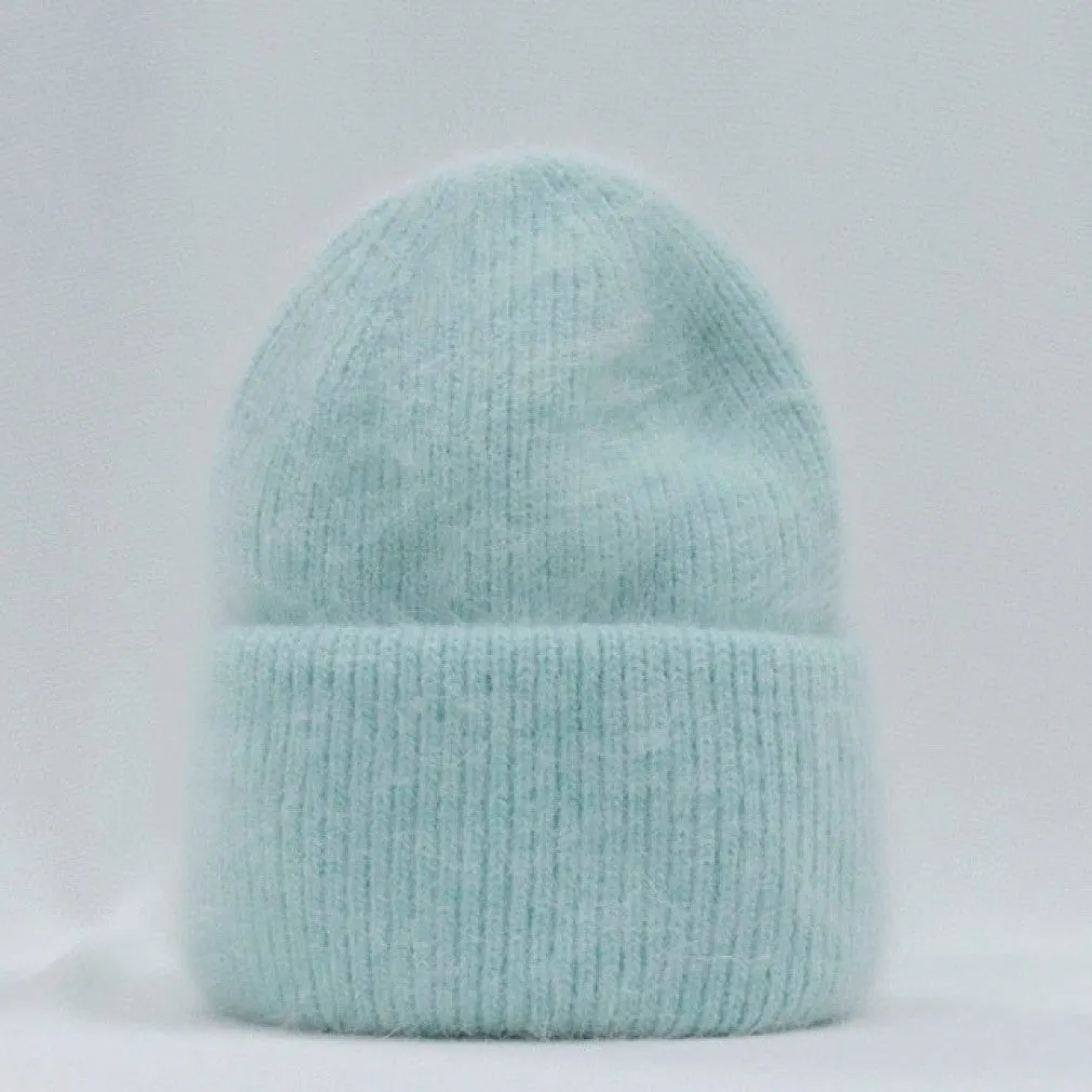 ContiNent 33 Winter Hat Real Rabbit Fur Winter Hats For Women Fashion Warm Beanie Hats Women Solid Adult Cover Head Cap
