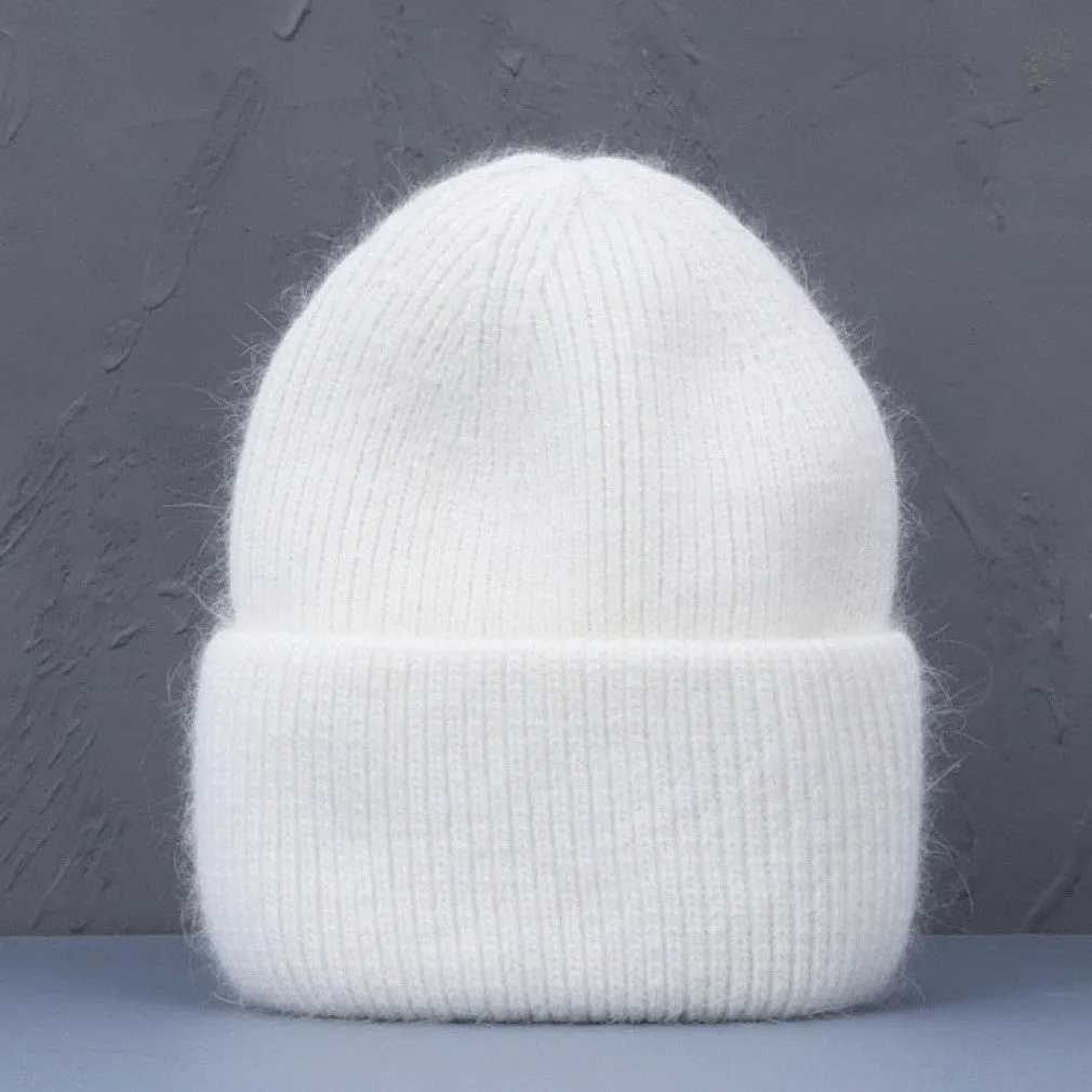 ContiNent 33 Winter Hat Real Rabbit Fur Winter Hats For Women Fashion Warm Beanie Hats Women Solid Adult Cover Head Cap