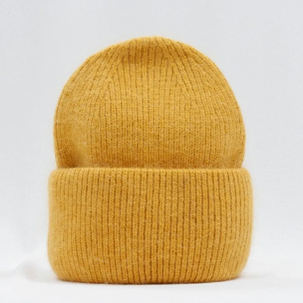 ContiNent 33 Winter Hat Real Rabbit Fur Winter Hats For Women Fashion Warm Beanie Hats Women Solid Adult Cover Head Cap