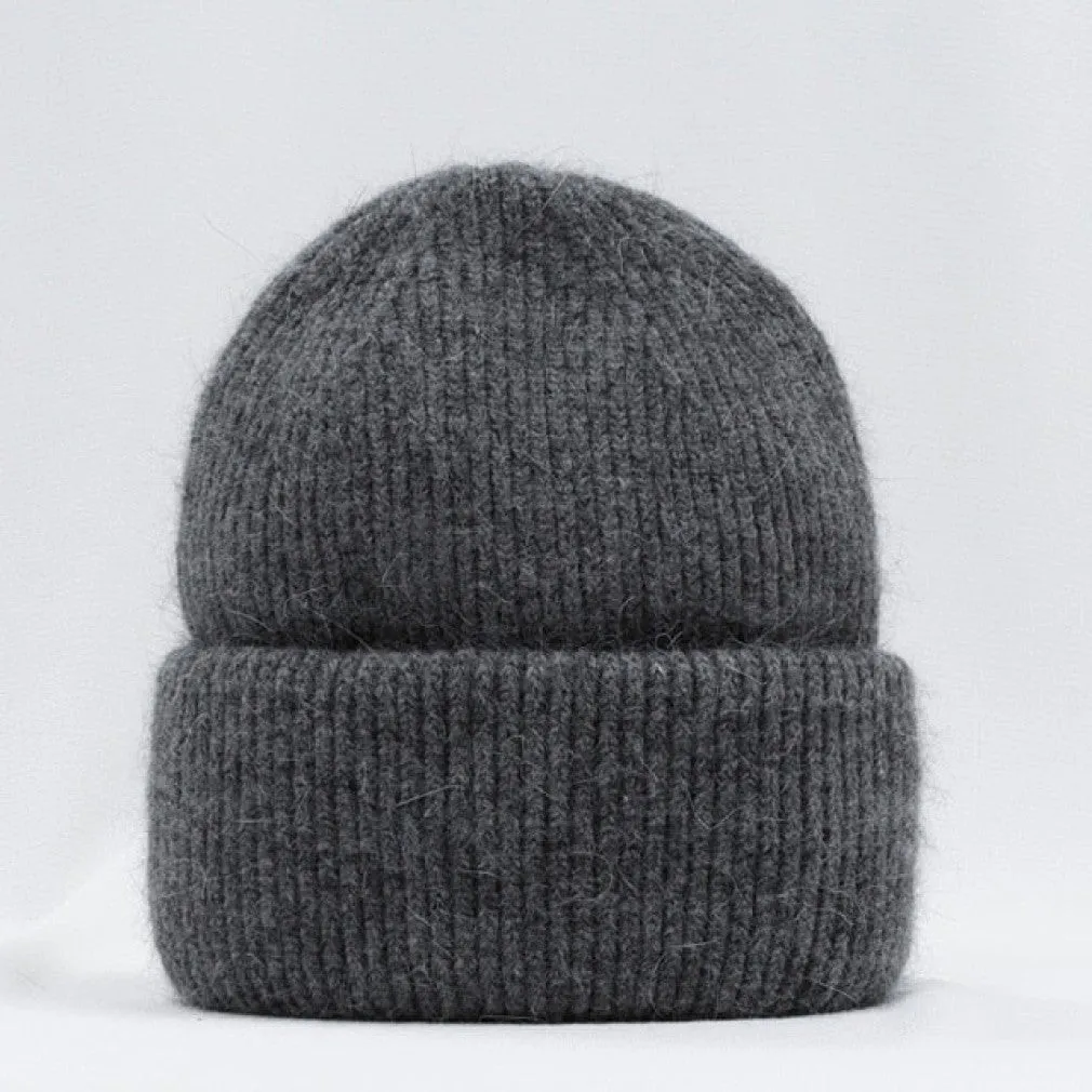 ContiNent 33 Winter Hat Real Rabbit Fur Winter Hats For Women Fashion Warm Beanie Hats Women Solid Adult Cover Head Cap