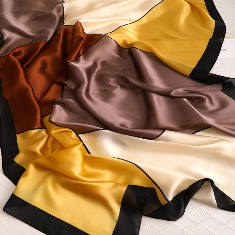 Contrast Stitch Silkly Scarf for Women Casual Scarves Women