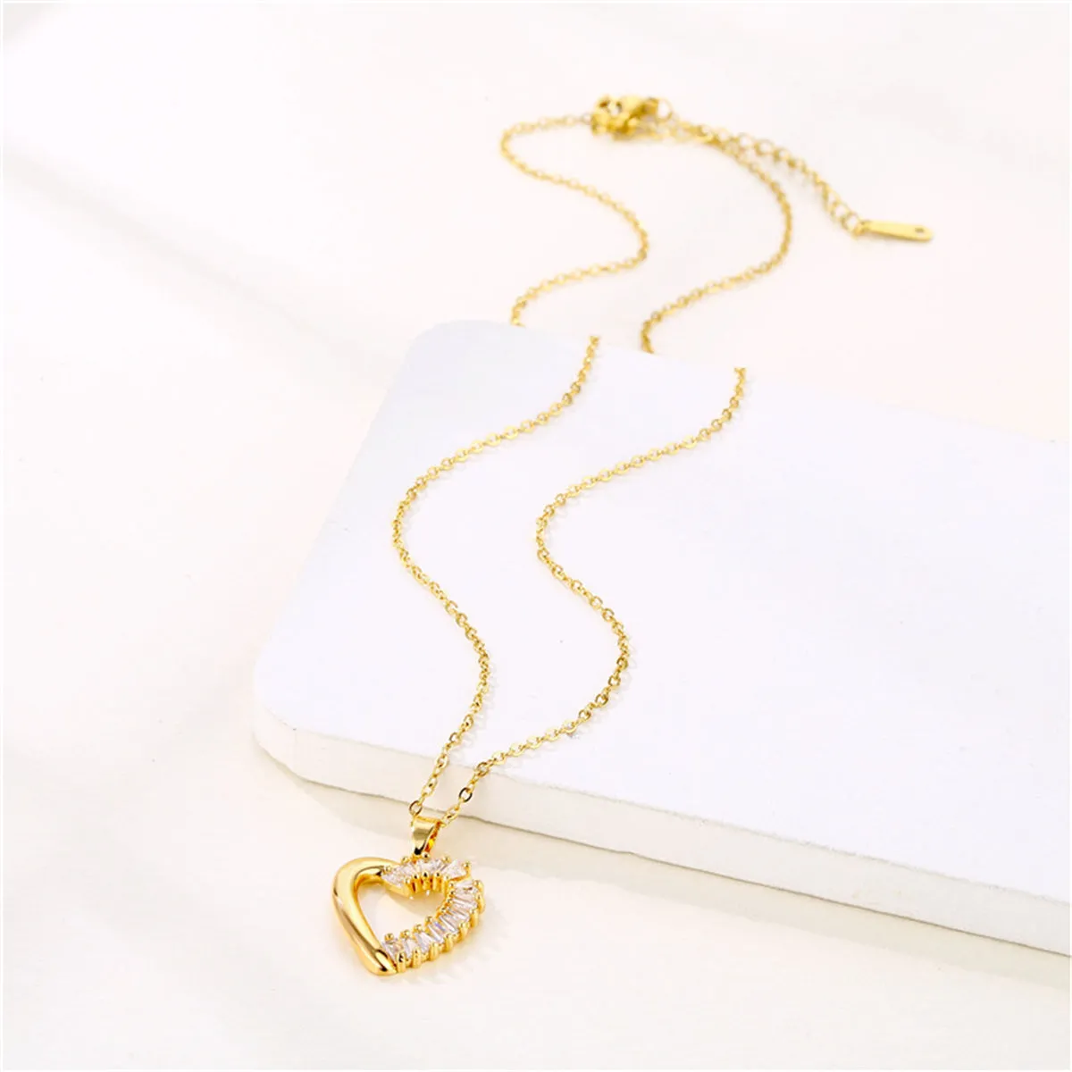 Crystal & 18K Gold-Plated Heart Pendant Necklace