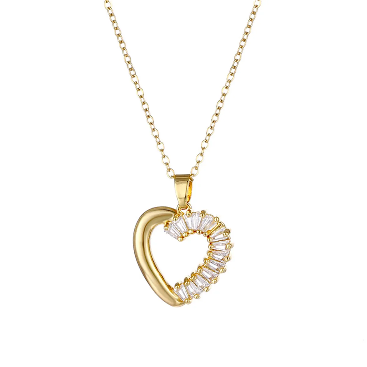 Crystal & 18K Gold-Plated Heart Pendant Necklace