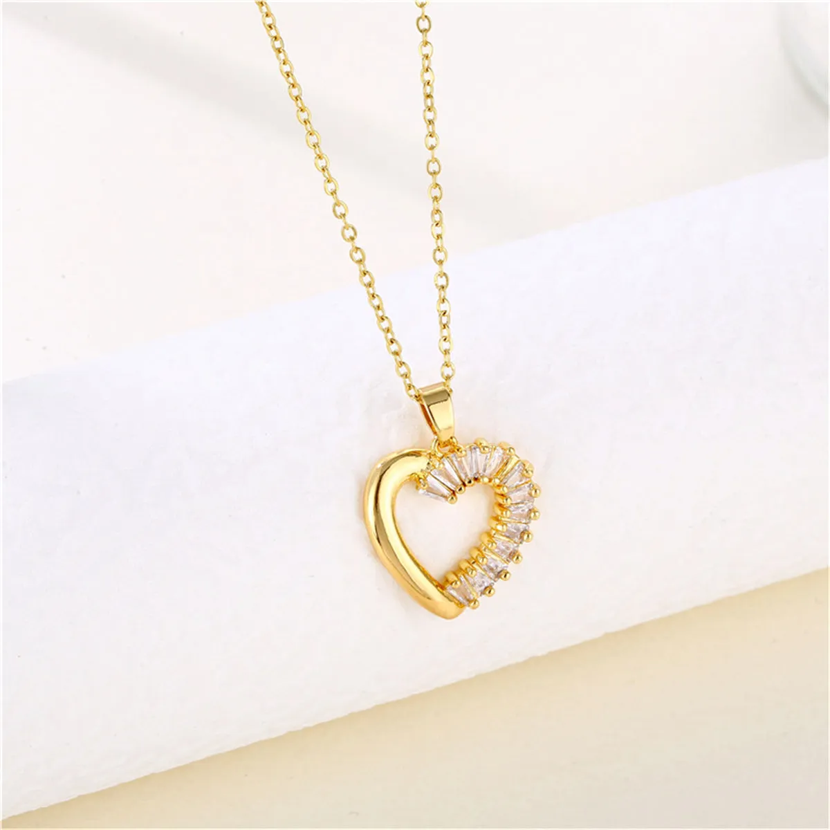 Crystal & 18K Gold-Plated Heart Pendant Necklace