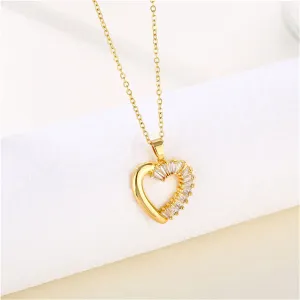 Crystal & 18K Gold-Plated Heart Pendant Necklace