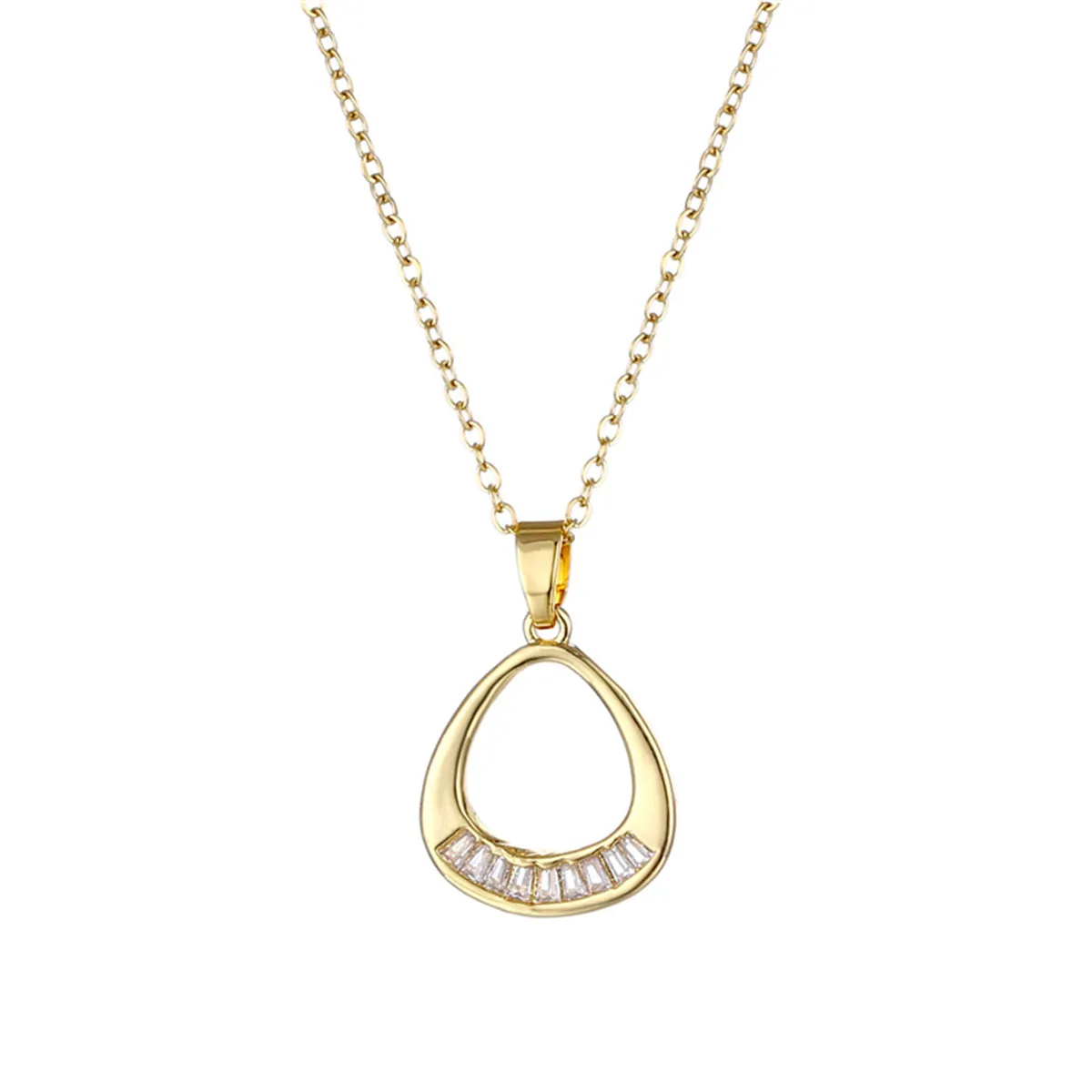 Crystal & 18K Gold-Plated Oval Pendant Necklace