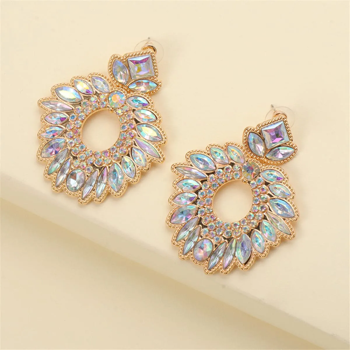 Crystal & Cubic Zirconia Geometric Drop Earrings