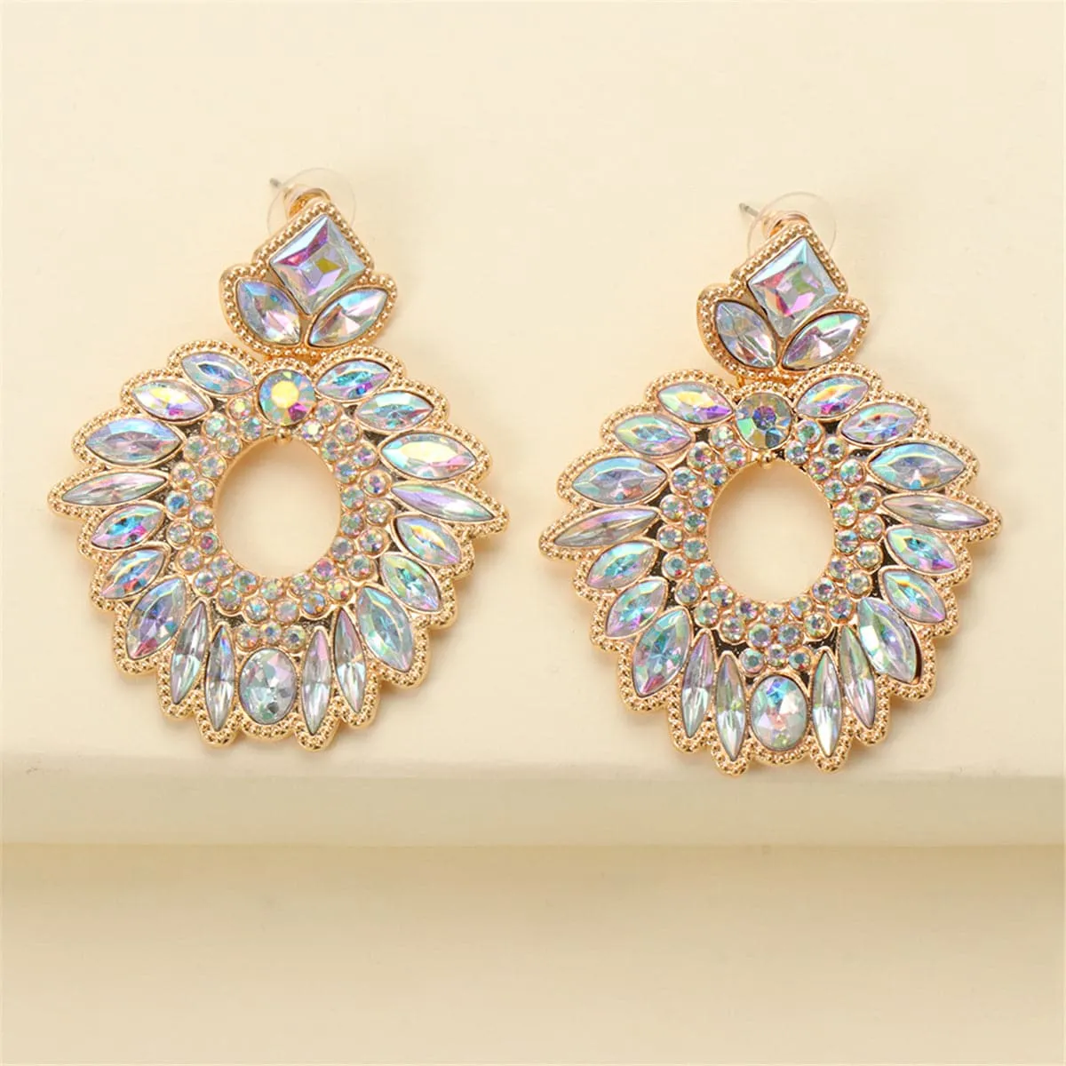 Crystal & Cubic Zirconia Geometric Drop Earrings