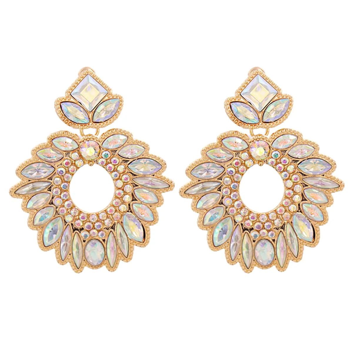 Crystal & Cubic Zirconia Geometric Drop Earrings