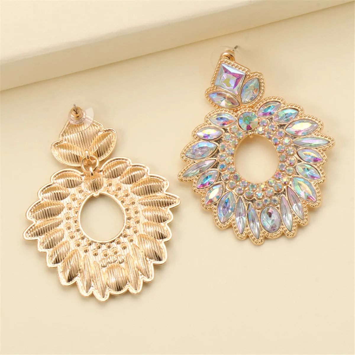Crystal & Cubic Zirconia Geometric Drop Earrings
