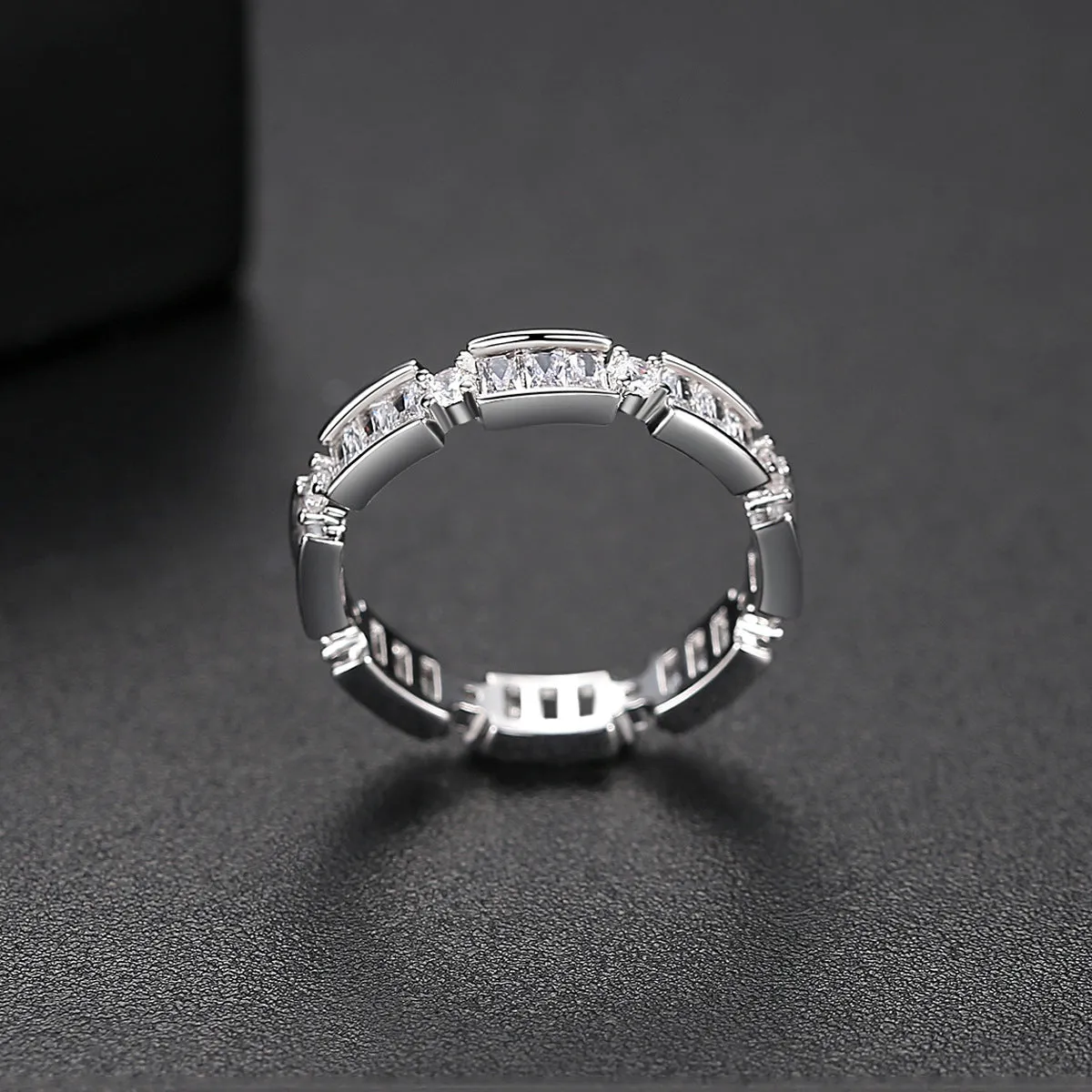 Crystal & Cubic Zirconia Thin Band Ring