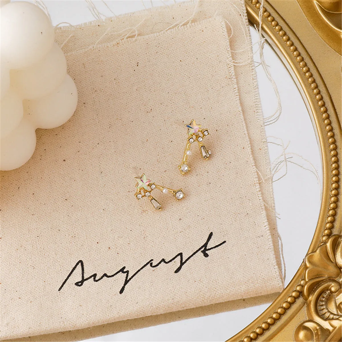 Crystal & Pearl 18K Gold-Plated Star Jacket Earrings