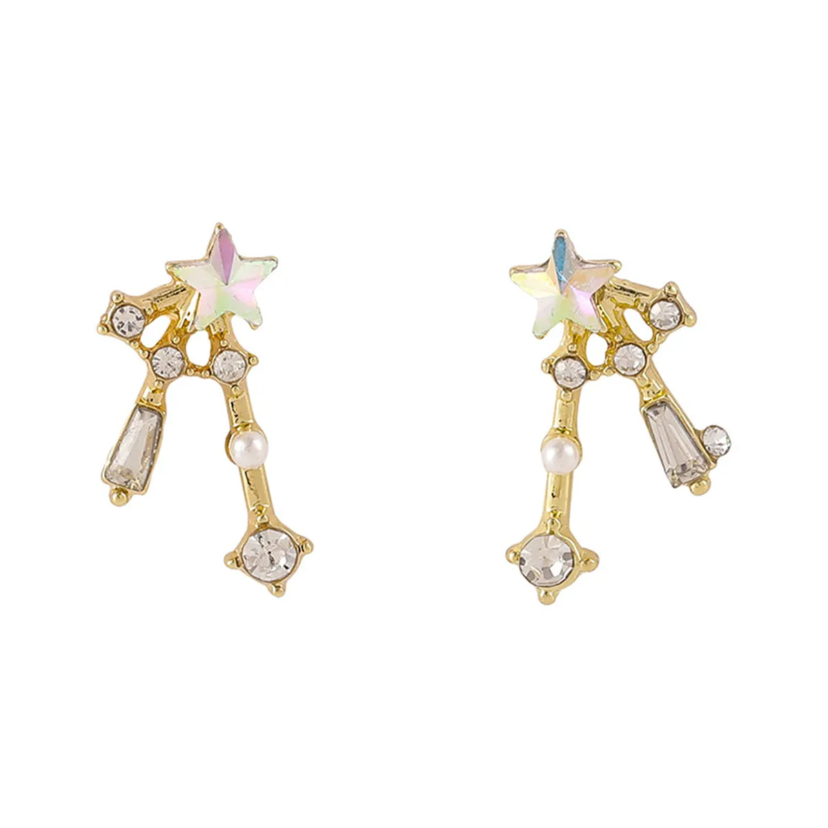 Crystal & Pearl 18K Gold-Plated Star Jacket Earrings